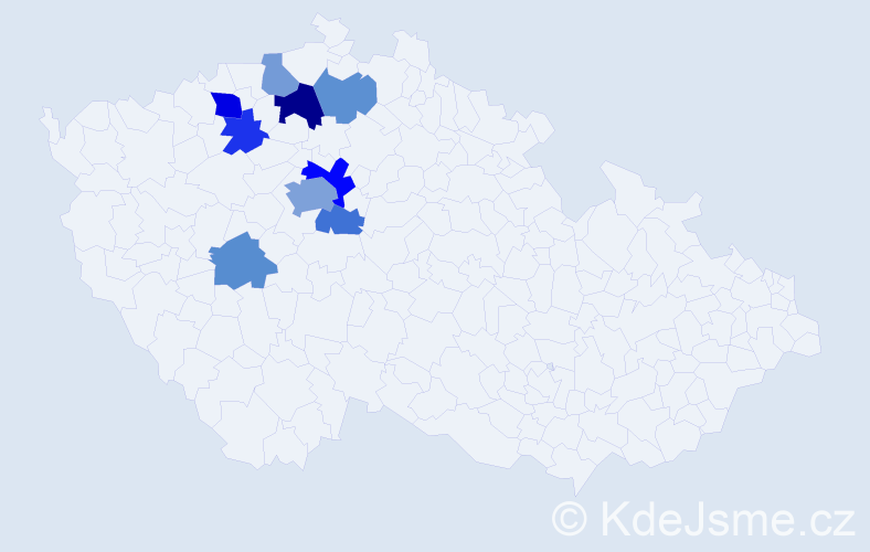 Příjmení: 'Vykysal', počet výskytů 17 v celé ČR