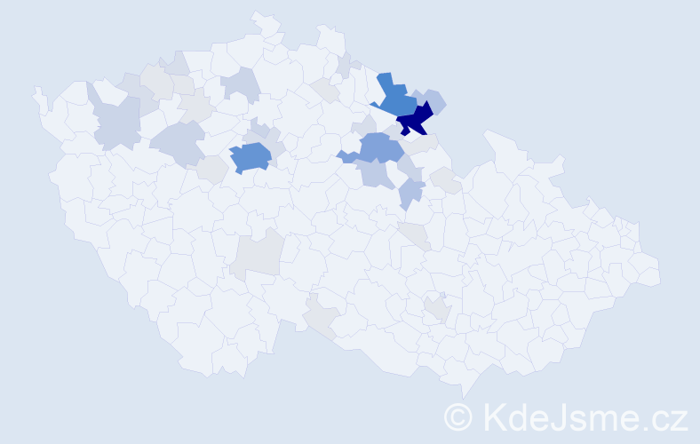 Příjmení: 'Burdych', počet výskytů 137 v celé ČR