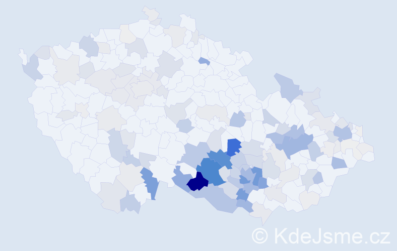 Příjmení: 'Vrbka', počet výskytů 586 v celé ČR