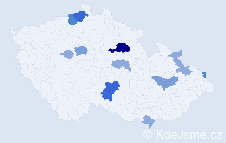 Příjmení: 'Bulák', počet výskytů 36 v celé ČR