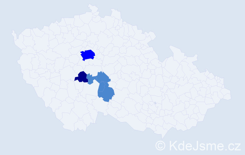 Příjmení: 'Taksová', počet výskytů 9 v celé ČR