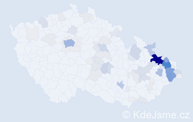 Příjmení: 'Matýsek', počet výskytů 410 v celé ČR