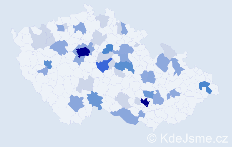 Příjmení: 'Fajmanová', počet výskytů 131 v celé ČR