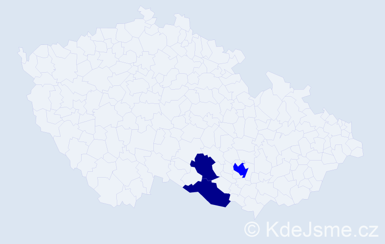 Příjmení: 'Fruvirtová', počet výskytů 5 v celé ČR