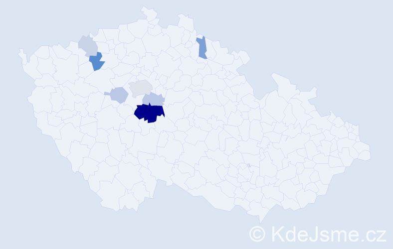 Příjmení: 'Tabulka', počet výskytů 19 v celé ČR