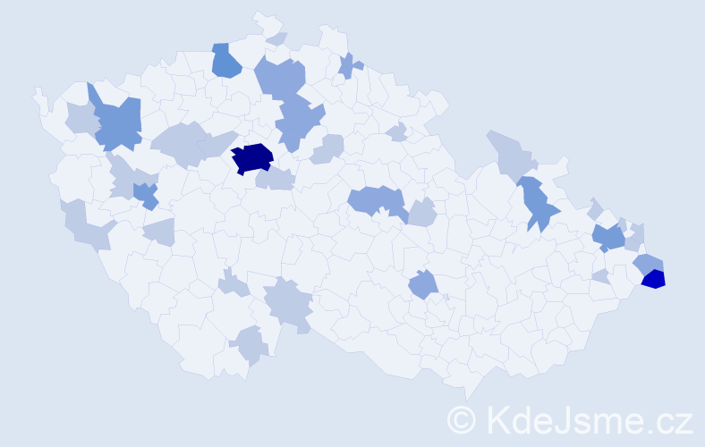 Příjmení: 'Kulik', počet výskytů 69 v celé ČR
