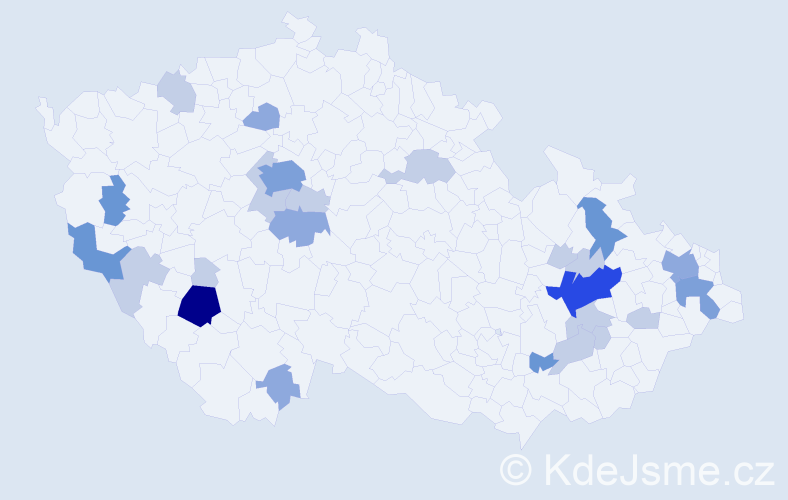 Příjmení: 'Bambásková', počet výskytů 60 v celé ČR
