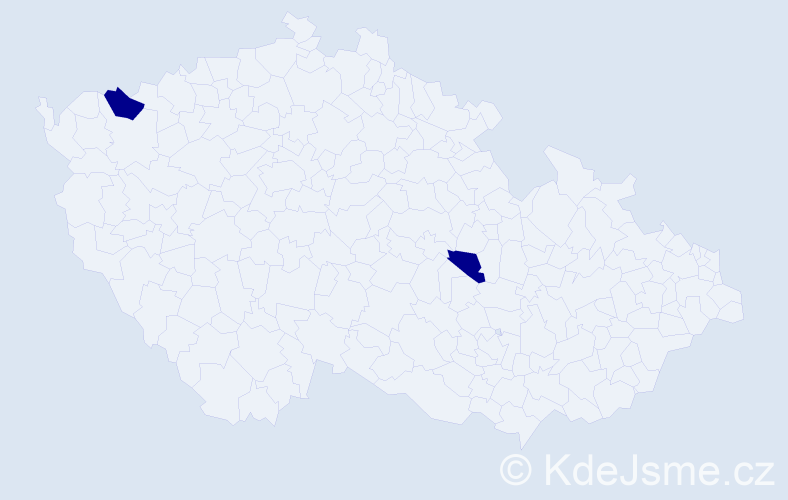 Příjmení: 'Potts', počet výskytů 2 v celé ČR