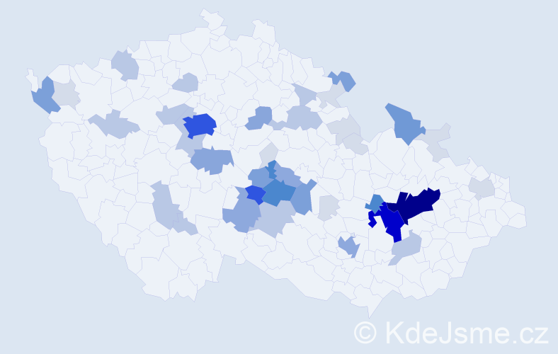 Příjmení: 'Čepl', počet výskytů 147 v celé ČR