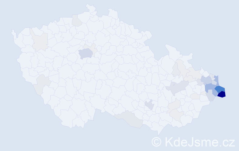Příjmení: 'Kawulok', počet výskytů 277 v celé ČR
