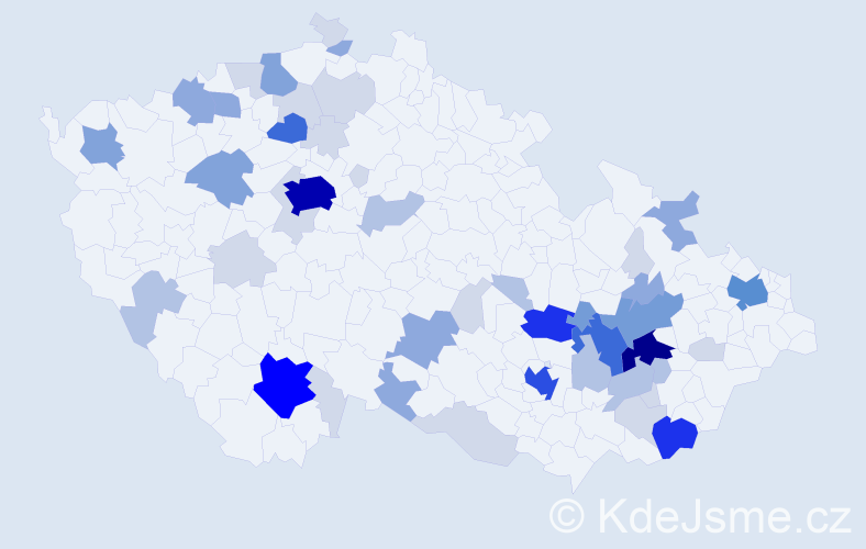 Příjmení: 'Pitner', počet výskytů 170 v celé ČR