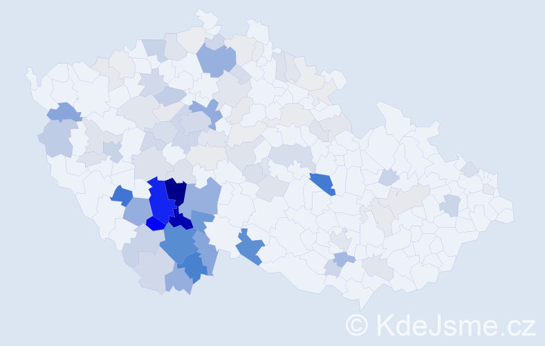 Příjmení: 'Brůžek', počet výskytů 424 v celé ČR