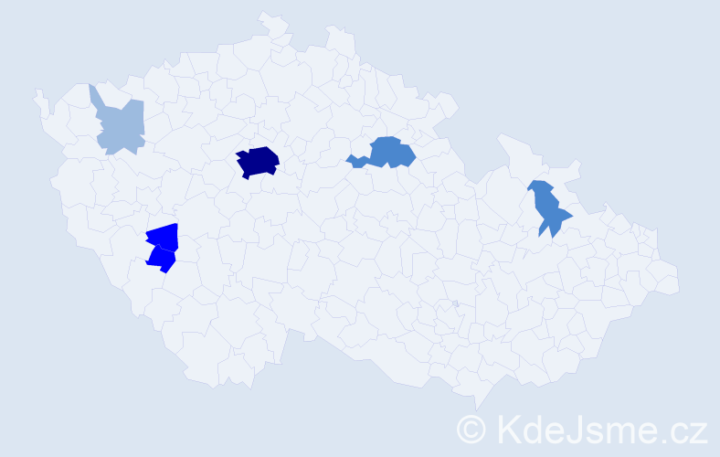 Příjmení: 'Palečko', počet výskytů 15 v celé ČR