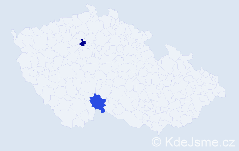 Příjmení: 'Kalan', počet výskytů 2 v celé ČR