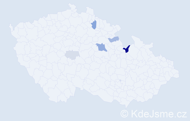 Příjmení: 'Vidrmová', počet výskytů 13 v celé ČR