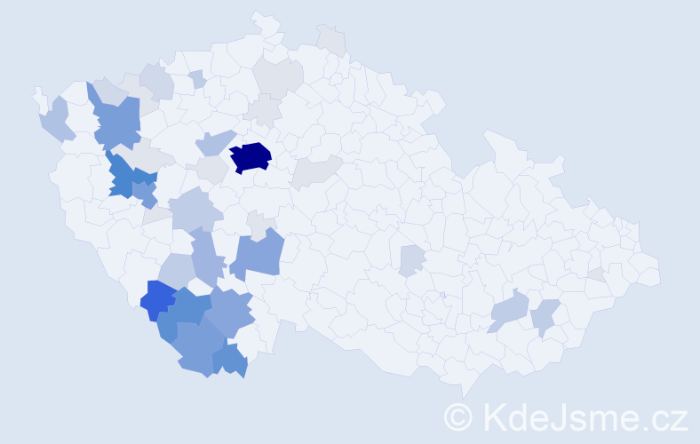 Příjmení: 'Cais', počet výskytů 174 v celé ČR