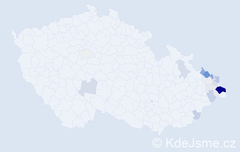 Příjmení: 'Bielan', počet výskytů 55 v celé ČR
