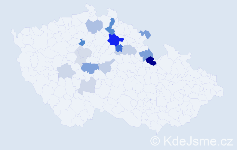 Příjmení: 'Nezkusilová', počet výskytů 48 v celé ČR