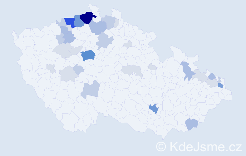 Příjmení: 'Gaňová', počet výskytů 106 v celé ČR