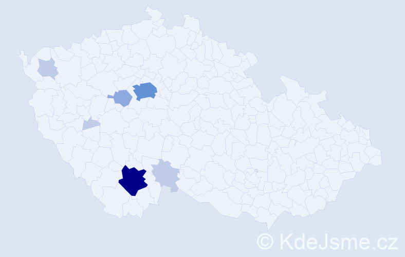 Příjmení: 'Kössl', počet výskytů 19 v celé ČR