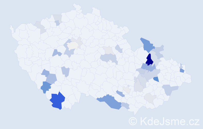 Příjmení: 'Harenčák', počet výskytů 101 v celé ČR