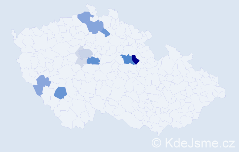Příjmení: 'Spolek', počet výskytů 38 v celé ČR