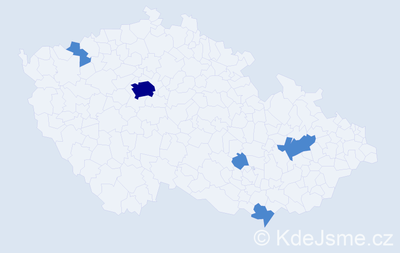Příjmení: 'Koreneková', počet výskytů 7 v celé ČR