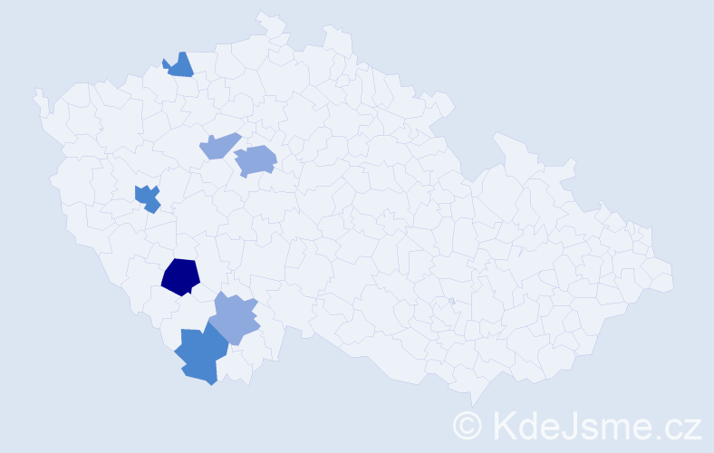 Příjmení: 'Pavec', počet výskytů 14 v celé ČR