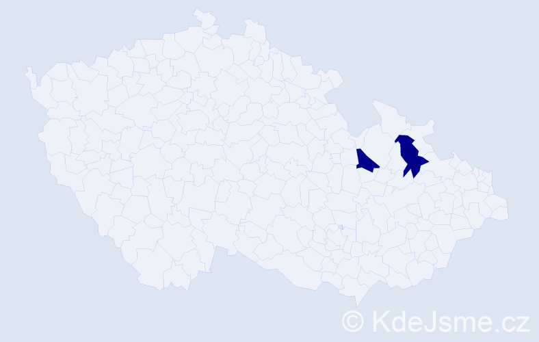 Příjmení: 'Rojdovská', počet výskytů 2 v celé ČR