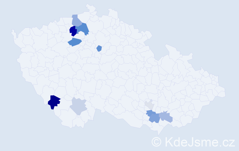 Příjmení: 'Fejerová', počet výskytů 18 v celé ČR