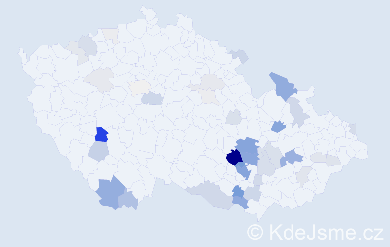 Příjmení: 'Doušková', počet výskytů 169 v celé ČR