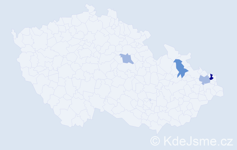 Příjmení: 'Kafurová', počet výskytů 7 v celé ČR