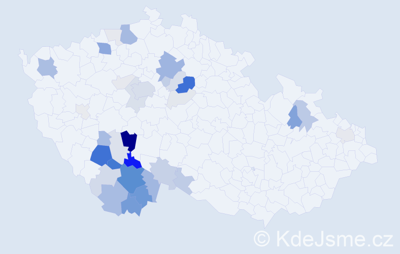 Příjmení: 'Pletka', počet výskytů 134 v celé ČR