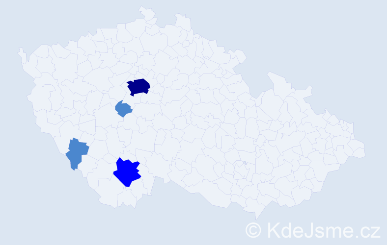 Příjmení: 'Soga', počet výskytů 7 v celé ČR
