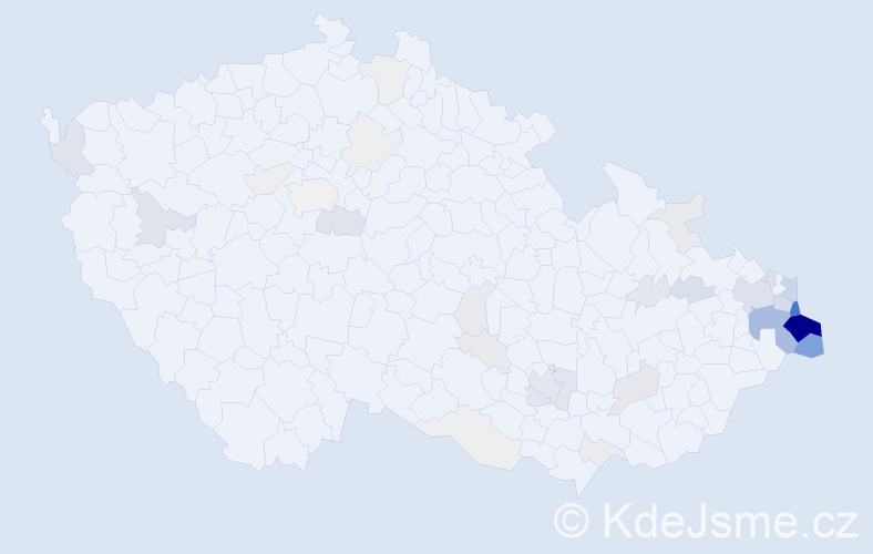 Příjmení: 'Sabela', počet výskytů 195 v celé ČR