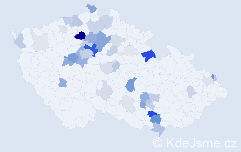 Příjmení: 'Strach', počet výskytů 161 v celé ČR