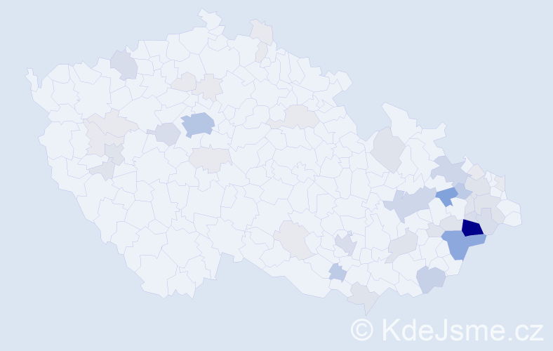 Příjmení: 'Divín', počet výskytů 164 v celé ČR