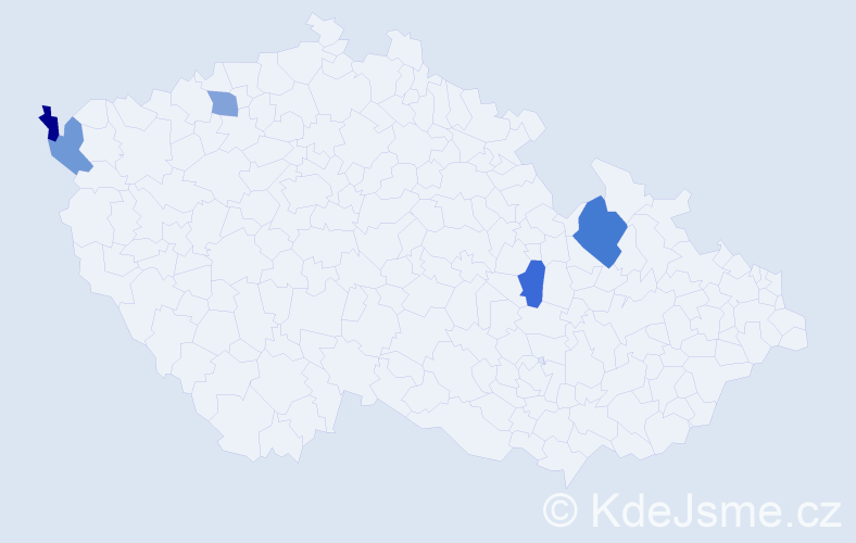 Příjmení: 'Petrilová', počet výskytů 6 v celé ČR