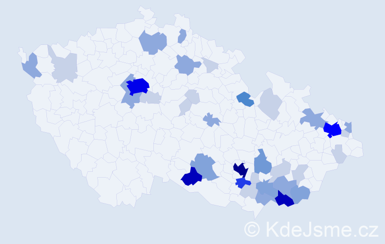 Příjmení: 'Nejedlík', počet výskytů 112 v celé ČR