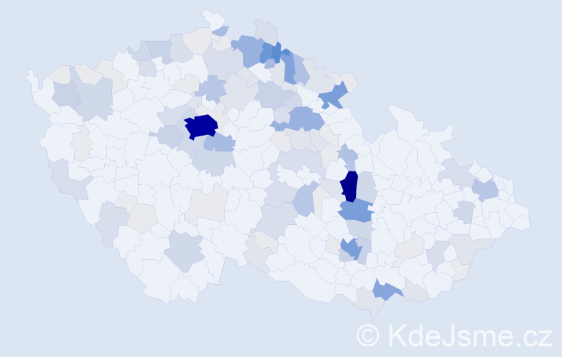 Příjmení: 'Ducháček', počet výskytů 494 v celé ČR