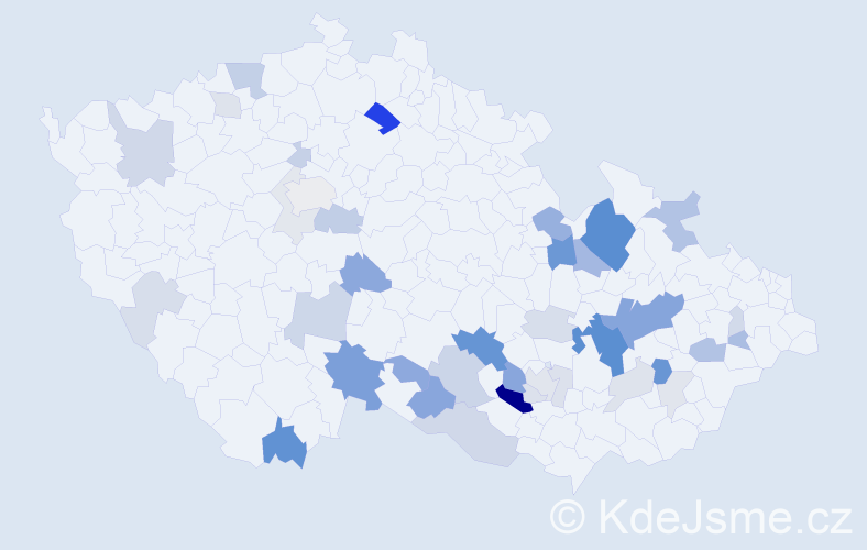 Příjmení: 'Ján', počet výskytů 110 v celé ČR