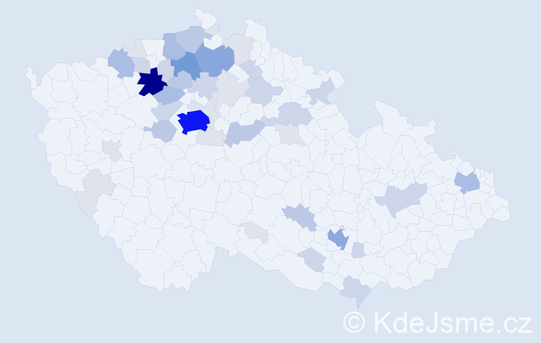 Příjmení: 'Ekrt', počet výskytů 134 v celé ČR