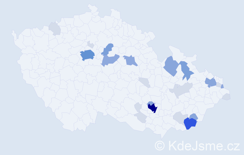 Příjmení: 'Piják', počet výskytů 80 v celé ČR