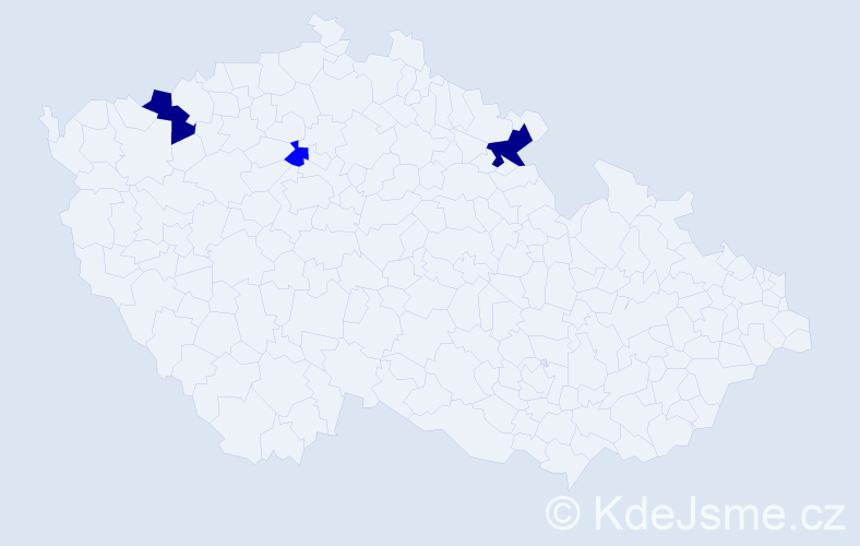 Příjmení: 'Pryveda', počet výskytů 5 v celé ČR
