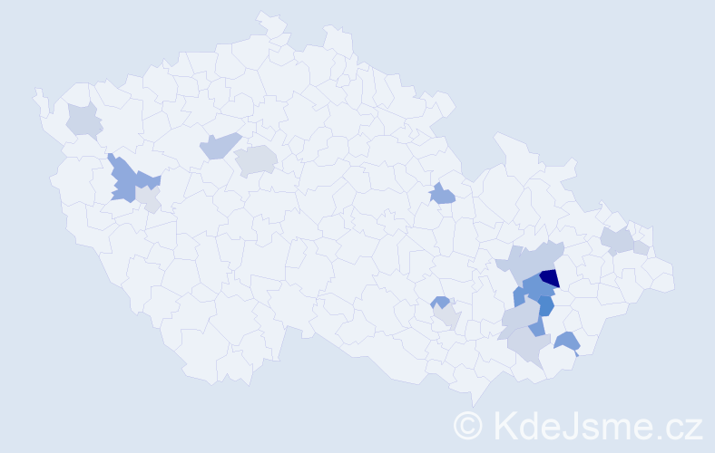 Příjmení: 'Obadálková', počet výskytů 37 v celé ČR