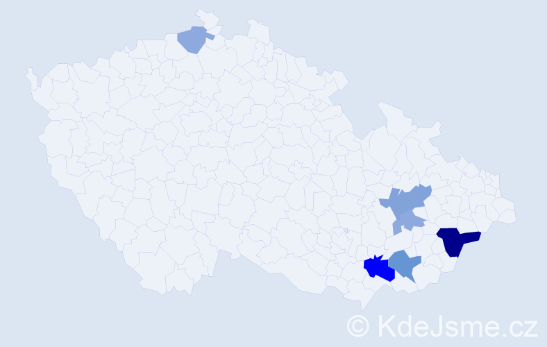 Příjmení: 'Chamraďa', počet výskytů 21 v celé ČR