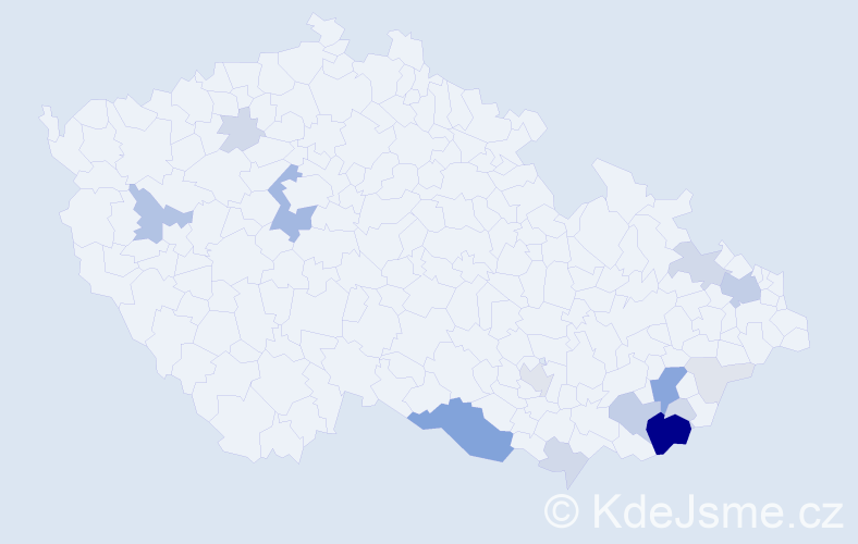 Příjmení: 'Fojtách', počet výskytů 72 v celé ČR