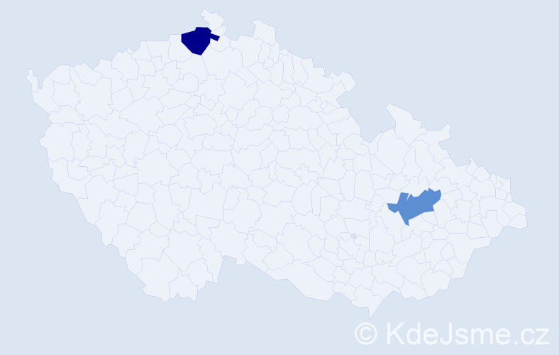Příjmení: 'Andok', počet výskytů 5 v celé ČR