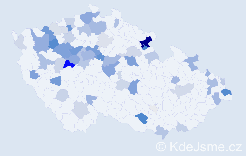 Příjmení: 'Kaufmanová', počet výskytů 173 v celé ČR