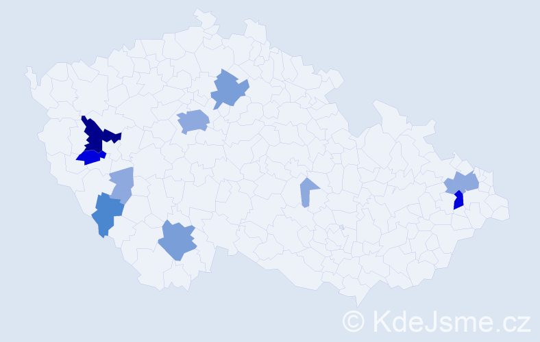 Příjmení: 'Pelzerová', počet výskytů 32 v celé ČR